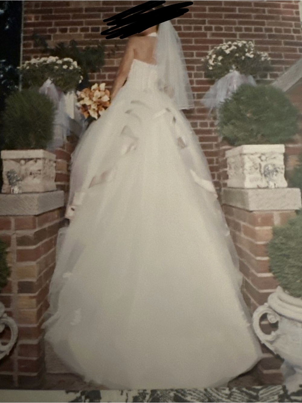 White Bridal Gown with Veil - Classic Wedding Dress
